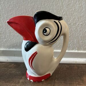 Rare Toucan Bird Pitcher Creamer Czechoslovakia Ditmar Urbach 9” Tall READ